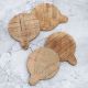 Antique Brown Handmade Wooden Coasters - Pack of 4